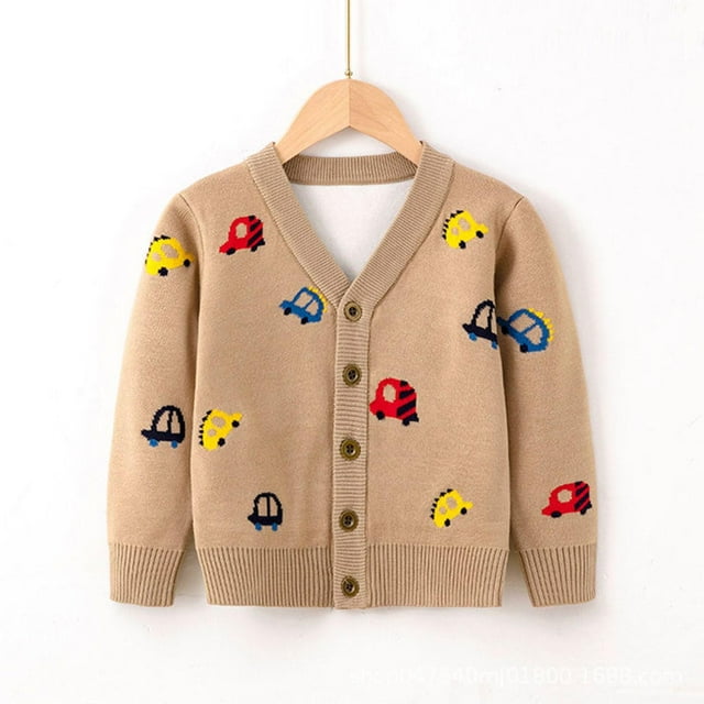 Cameland Children's Versatile Casual Sweater Cardigan Jacket Sweater Open Chest Knit Sweater