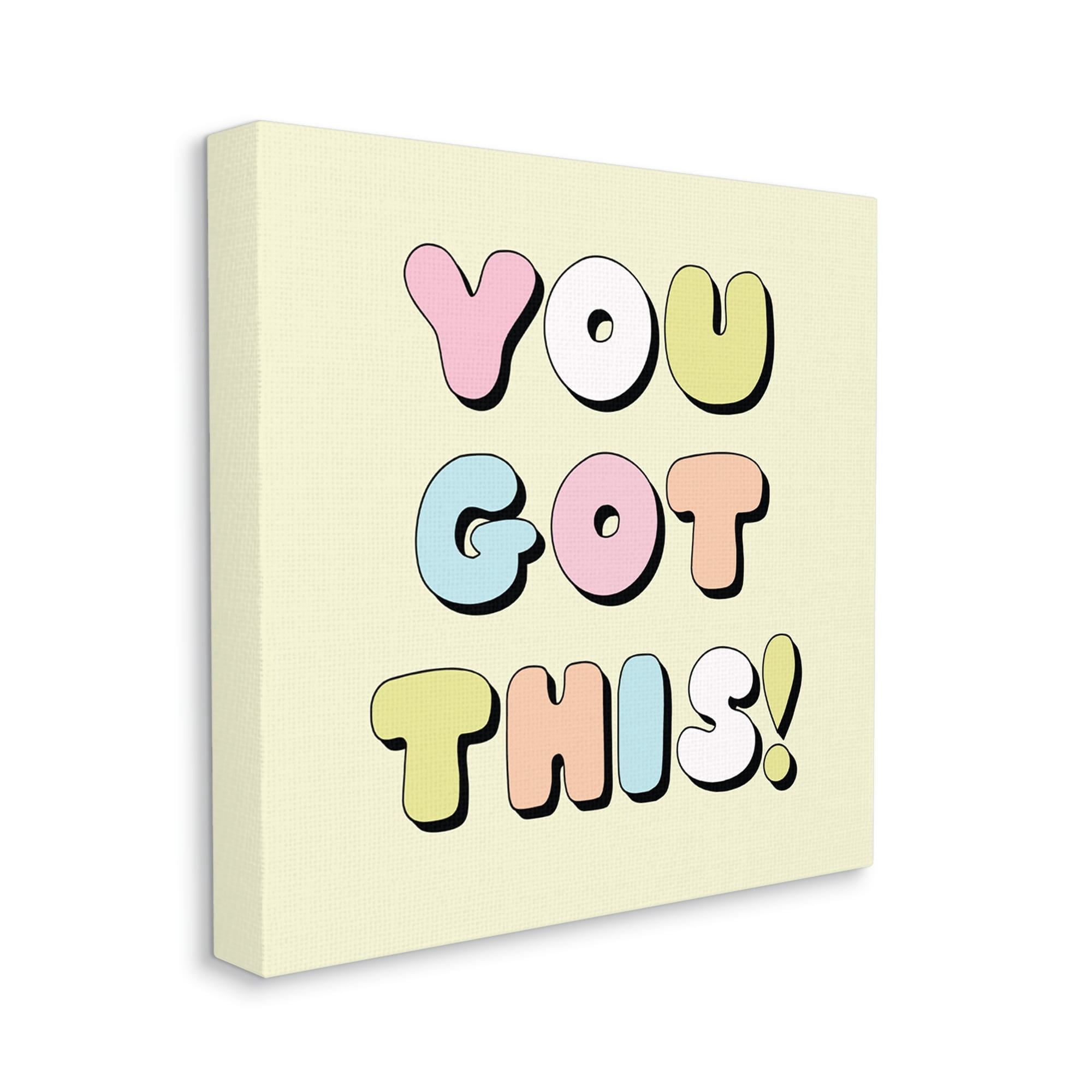 Stupell Industries Yellow You Got This Phrase Inspirational Painting Gallery Wrapped Canvas Print Wall Art