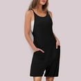 thumbnail image 5 of biudgviw Jumpsuits for Women Scoop Neck Sleevelsess Camisole Shorts Rompers Drawstring Waist Front Pocket Wide Leg Overalls Summer, 5 of 6