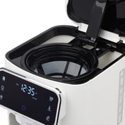 Haden Dual Brew 10 Cup Programmable Digital Coffee Maker, Hot and Iced, Ivory/Chrome
