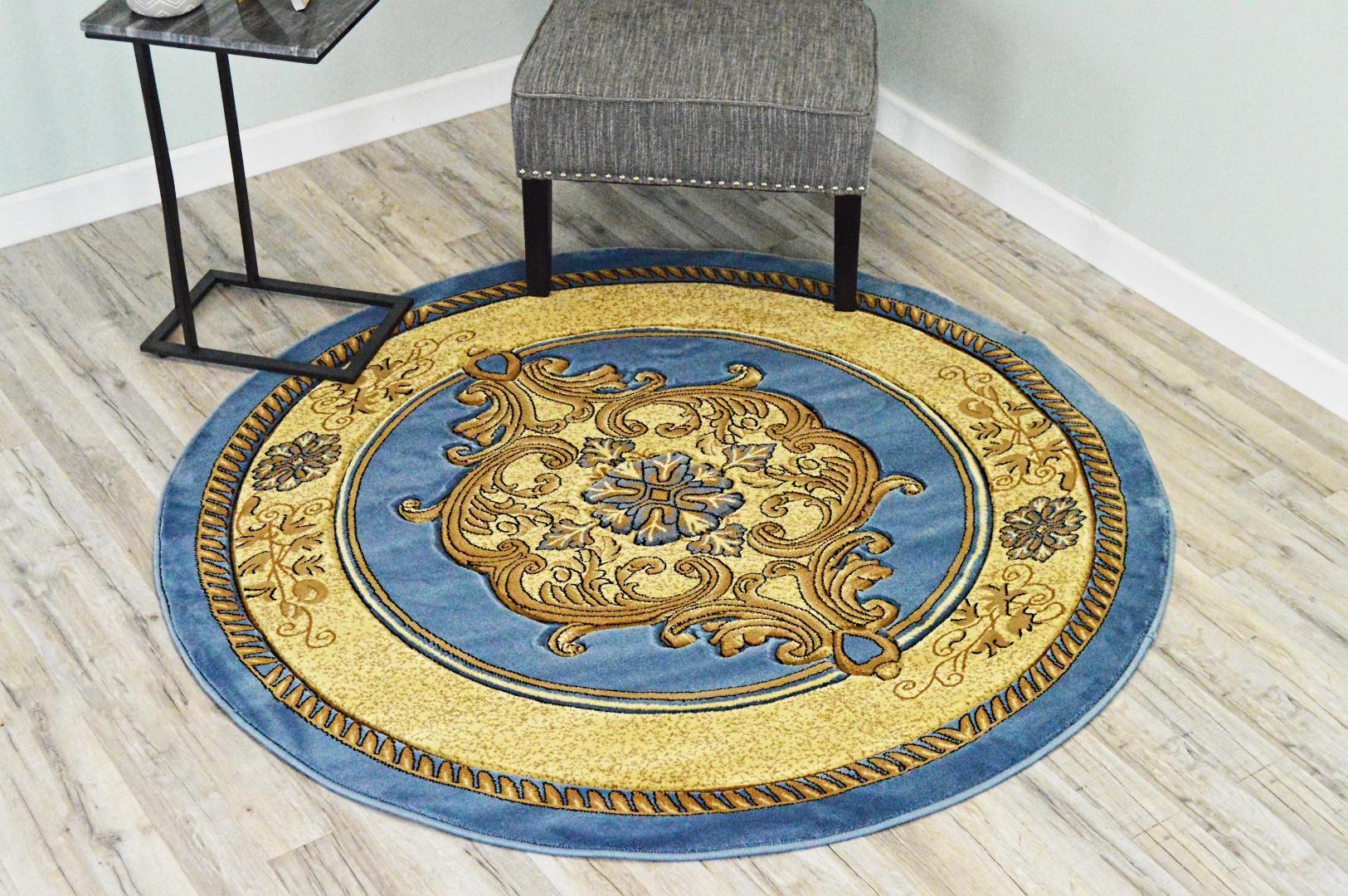 GLAMOUR 3D Hand Carved Traditional Rug Oriental Floral 7'9''x7'9