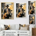 thumbnail image 4 of Designart "Harlem Jazz Yellow Black New York Rhythms I" Portrait Wall Art Print, 4 of 5