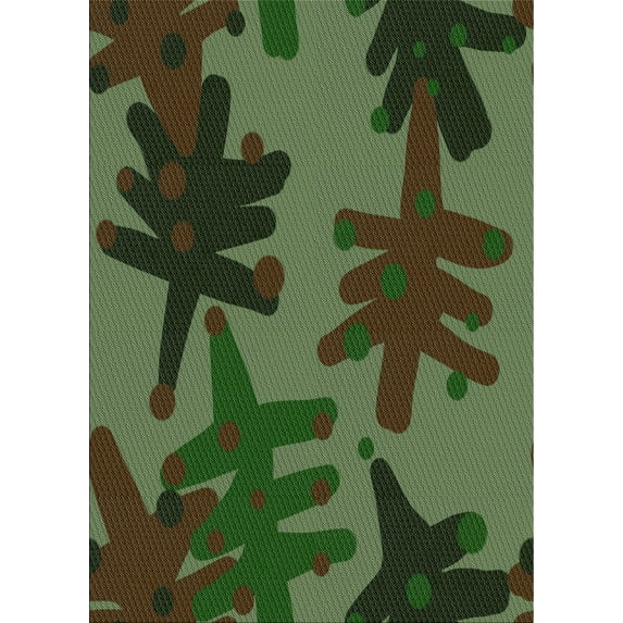 Ahgly Company Indoor Rectangle Patterned Dark Forest Green Novelty Area Rugs, 8' x 12'