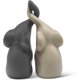 thumbnail image 4 of Pareja de elefantes en beige y gris - Escultura de cerámica moderna en conjunto - Figura decorativa de 16 cm de alto - Elefante ideal como regalo, 4 of 5