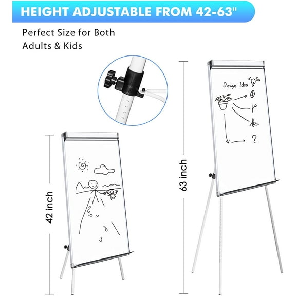 Easel White Board - Magnetic Tripod Whiteboard Portable Dry Erase Board 36 x 24 inches