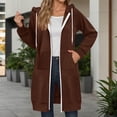 thumbnail image 4 of Extra Large Long Zipper Hooded Sweatshirt for Autumn and Winter Sports Jacket Women's Solid Color Hoodie, 4 of 6