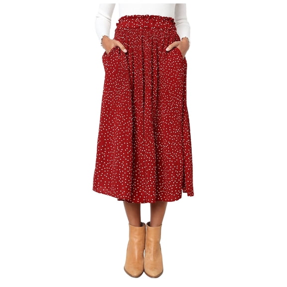 Bibifish Womens Casual Skirts Relaxed Loose-Fit A-Line Skirts Solid Color Simple Daily Wear Mini Skirts