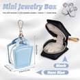 thumbnail image 5 of LELE LIFE 2 Pack Jewelry Ring Holder Keychain - Portable Travel Jewelry Case Ring Box, Mini Small PU Leather Women Earring Necklace Organizer Pouch for Travel Gym, Blue + Black, 5 of 7