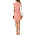 thumbnail image 3 of INSPIRE CHIC Women's Christmas Peter Pan Dress 60s Color Block Mini Long Sleeve Dresses M Pink, 3 of 8