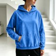 thumbnail image 3 of DORKASM Hoodie Women Long Sleeve Crew Neck Solid Color Hoodies Oversize Trendy Fall Winter Sweatshirts 2026 Acid Wash Fashion Pullover with Pockets Royal Blue L, 3 of 4