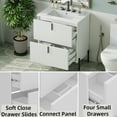 thumbnail image 5 of Christopher Knight Home 30" Bathroom Vanity with Sink, Soft-Close Drawers, Fluted Design, White, 5 of 8