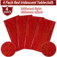 thumbnail image 4 of LAICAIW 4 Pack Iridescence Red Plastic Tablecloths Shiny Disposable Laser Rectangle Table Covers Holographic Foil Tablecloth Iridescent Party Decoration Birthday Bridal Wedding Christmas 54" x 108"(, 4 of 7