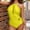 Yellow, variant on ZZwxWA Womens Sexy Mesh One Piece Swimsuits See Through High Neck Monokini Swimwear Beachwear Hollow Out Bathing Suit