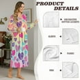 thumbnail image 6 of SEANATIVE Women's Night Gown Long Sleeve Sleep Shirt Button Front Pajama Dress Soft Full Length Nightshirt Sleepwear for Bedroom Home, XL, Colorful Heart-shaped Pattern, 6 of 7