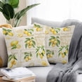 thumbnail image 2 of Waterproof Throw Pillow Covers Set of 2, 16x16 Inch Summer Lemons Decorative Pillowcases Outdoor Pillow Slip Cushion Covers Set for Couch Tent Retro Farmhouse Botanical Fruit Leaves, 2 of 7