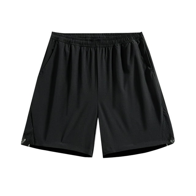 WRKEKC Summer Shorts for Men Solid Color Casual Loose Pocket Lining Drawstring Elastic Waist Shorts 5-Inch Inseam with Comfortable Fit