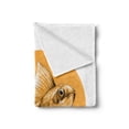 thumbnail image 2 of Goldfish Soft Flannel Fleece Blanket, Goldfish Sketchy Graphic on the Background of an Orange Circular Spot, Cozy Plush for Indoor and Outdoor Use, 50" x 60", Orange and Dark Brown, by Ambesonne, 2 of 5