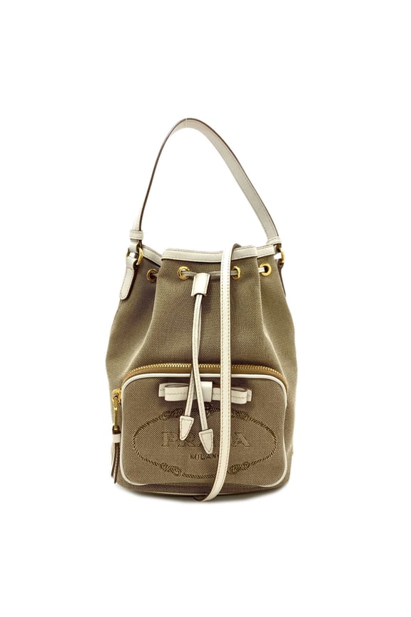 Pre-Owned Prada Fiocco Drawstring 2-Way Handbag, Canvas, Women's PRADA