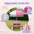 thumbnail image 5 of Ktaxon Outdoor Portable Kids Picnic Table with Umbrella, PP Children Bench Set, Easy Store Child Seating Set for Indoor Outdoor, Pink & Purple, 5 of 11