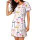 thumbnail image 2 of Easygdp bow ribbons Camisón de manga corta para mujer, informal, estampado, 2 of 6