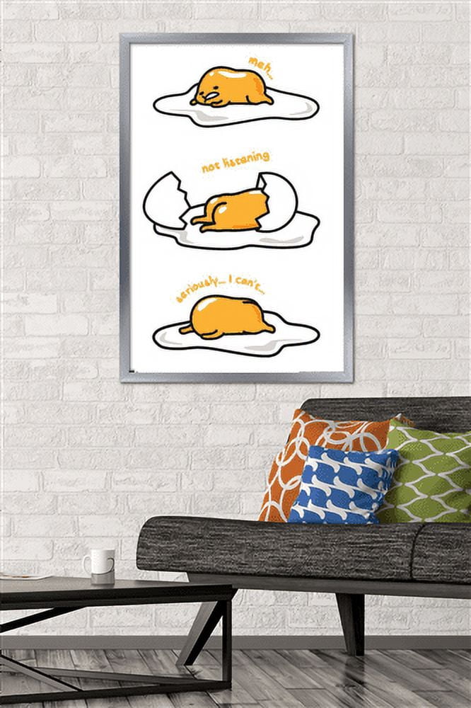 Gudetama - Not Listening Wall Poster, 22.375" x 34" Framed