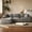 Gray, variant on Ultifit 107'' Modular Sectional Sofa, Modern Woven Upholstery, Convertible L-Shaped Design, No Assembly Required for Living Room, Red
