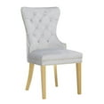thumbnail image 3 of INCLAKE Set of 2 Velvet Dining Chairs, Tufted Upholstered Accent Chairs with Gold Legs and Nailhead Trim, Modern High Back Chairs with Lion Head Ring Pull for Living Room Kitchen, Light Gray, 3 of 7