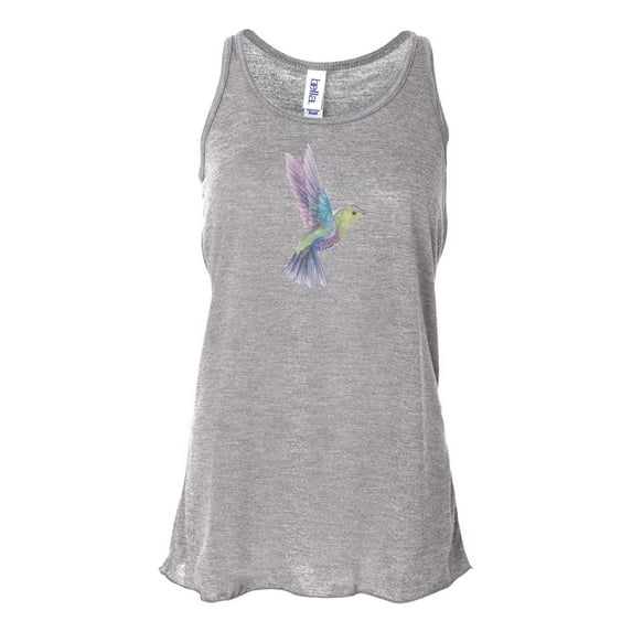 "Hummingbird Tank Top, Watercolor Hummingbird, Soft Bella Canvas, Sublimation, Racerback, Hummingbird Shirt, Bird Lover, Racerback Tank, Bird, Athletic Grey, MEDIUM"
