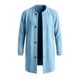 thumbnail image 7 of Abomasnow Men's Mid-Length Trench Coats Slim Fit Single Breasted High Neck Overcoat Winter Warm Windbreaker Jackets, 7 of 7