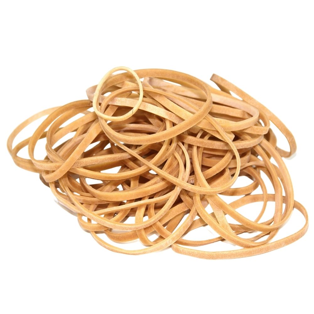 Plasticplace Rubber Bands, Size #33, 4375 Count (3.5" x 1/8"), 5 Lb, Durable Natural Rubber, Office & Home Use, Brown Heavy Duty Durable Trash Bags Trashbags Secure Hold Bands, Industrial Strength