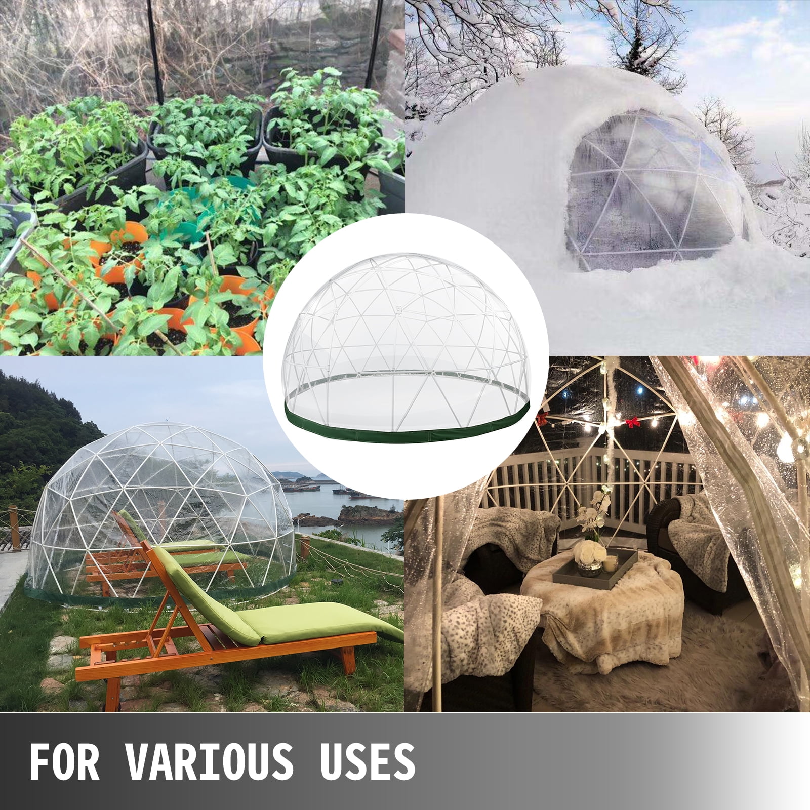 12FTBubble Tent Garden Igloo Plant Geodesic Dome Walk In Greenhouse Gazebo Party 