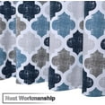 thumbnail image 6 of MURMUREY Shower Curtain, Geometric Quatrefoil Patterned Modern Poly-Cotton Farmhouse Fabric Shower Curtain Navy/Blue/Grey, 72x72 Inches, 6 of 7