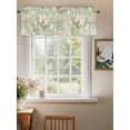 thumbnail image 2 of Retro Flowers Valances for Windows Watercolor Camellia Green Illustration Rod Pocket Curtains Valance Short Window Treatment Drapes for Living Room, Bedroom Bathroom 42"&nbsp;W x 12" L, 2 of 5