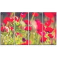 thumbnail image 2 of Coquelicots Rouges sur Fond Vert - Grande Toile à Fleurs Art, 2 of 3