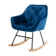 thumbnail image 3 of Comfortable Rocking Chair Accent Chair for Elderly and Adults, Home Rocking Accent Chair for Leisure Time, Modern Comfy Single Sofa Chair Rocker Armchair for Bedroom Living Room Office, Navy, 3 of 7