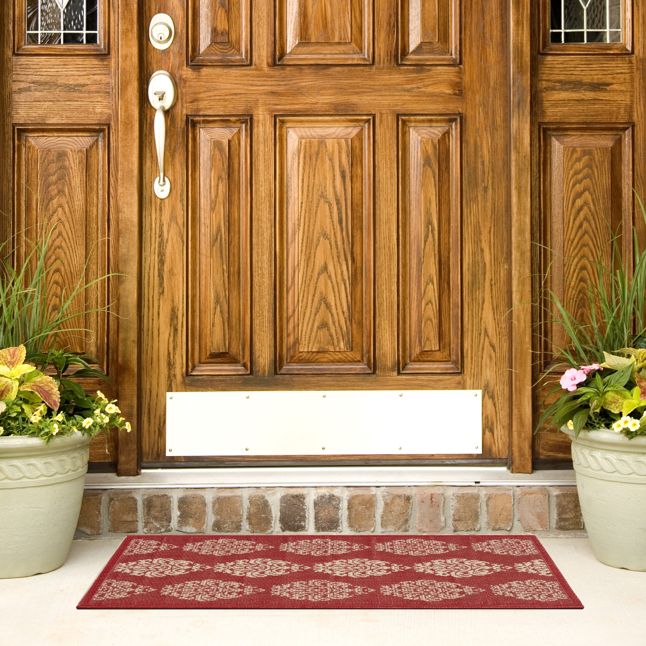 Safavieh Courtyard Jenny Medallion Indoor/Outdoor Area Rug, Red/Natural, 4' x 5'7"