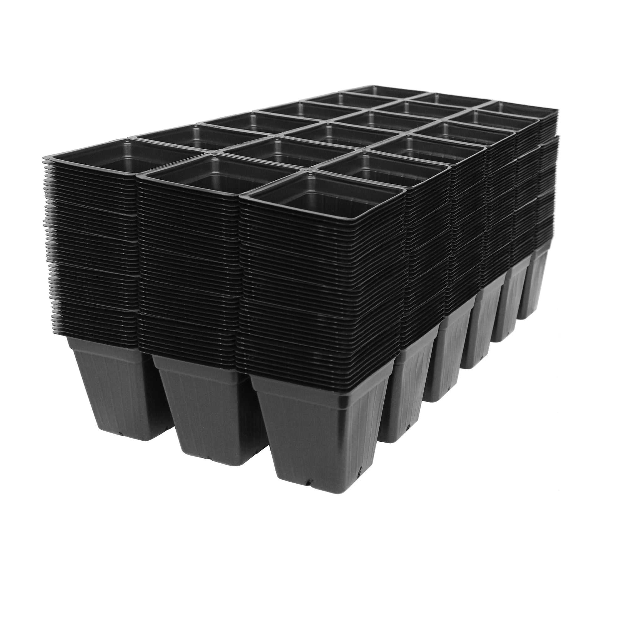 Black Plastic Garden Tray Inserts - 50 Sheets of 18 Planting Pot Cells Each - 3x6 Configuration - Perforated - Each Cell 3.5 In. Deep - 3.5 In. Square at Lip - Nursery, Greenhouse, Gardening