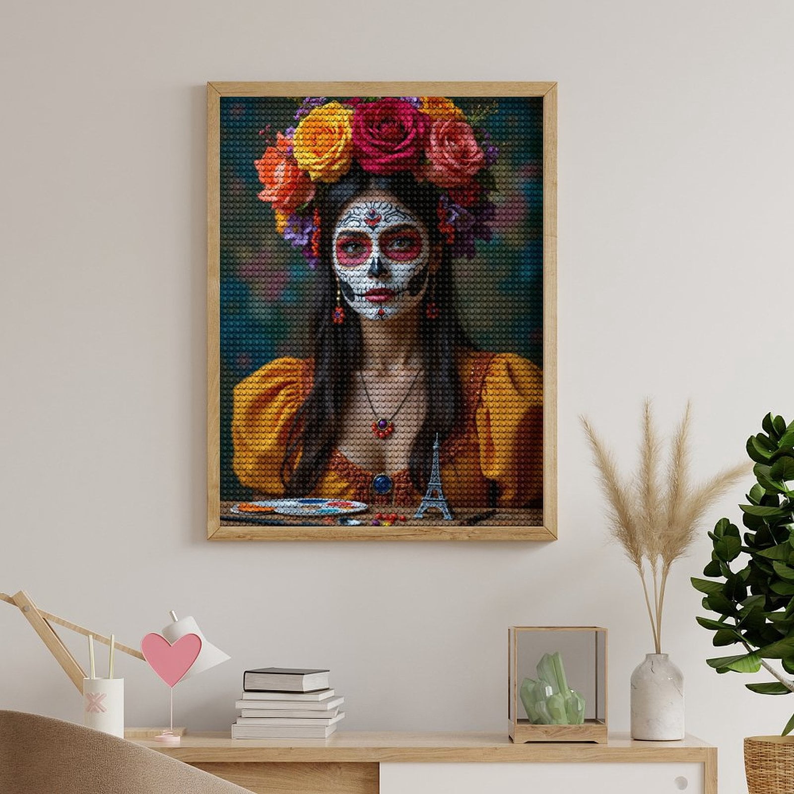 Diamond Art Kits for Adults, Colorful Festival Face Art Flowers 5D Diamond Painting Kits for Adults Beginners, DIY Full Drill Diamond Painting, Gem Art and Crafts 12x16