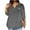Dark Gray, variant on Mikilon Women Plus Size V-Neck Tops Summer Casual Loose 3/4 Sleeve Blouses Solid Color Shirts
