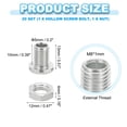 thumbnail image 2 of Uxcell M8x13mm Hex Bolts and Nuts Kit, 20 Set Fine Thread Hollow Screws Assortment Hexagon Head, 2 of 5