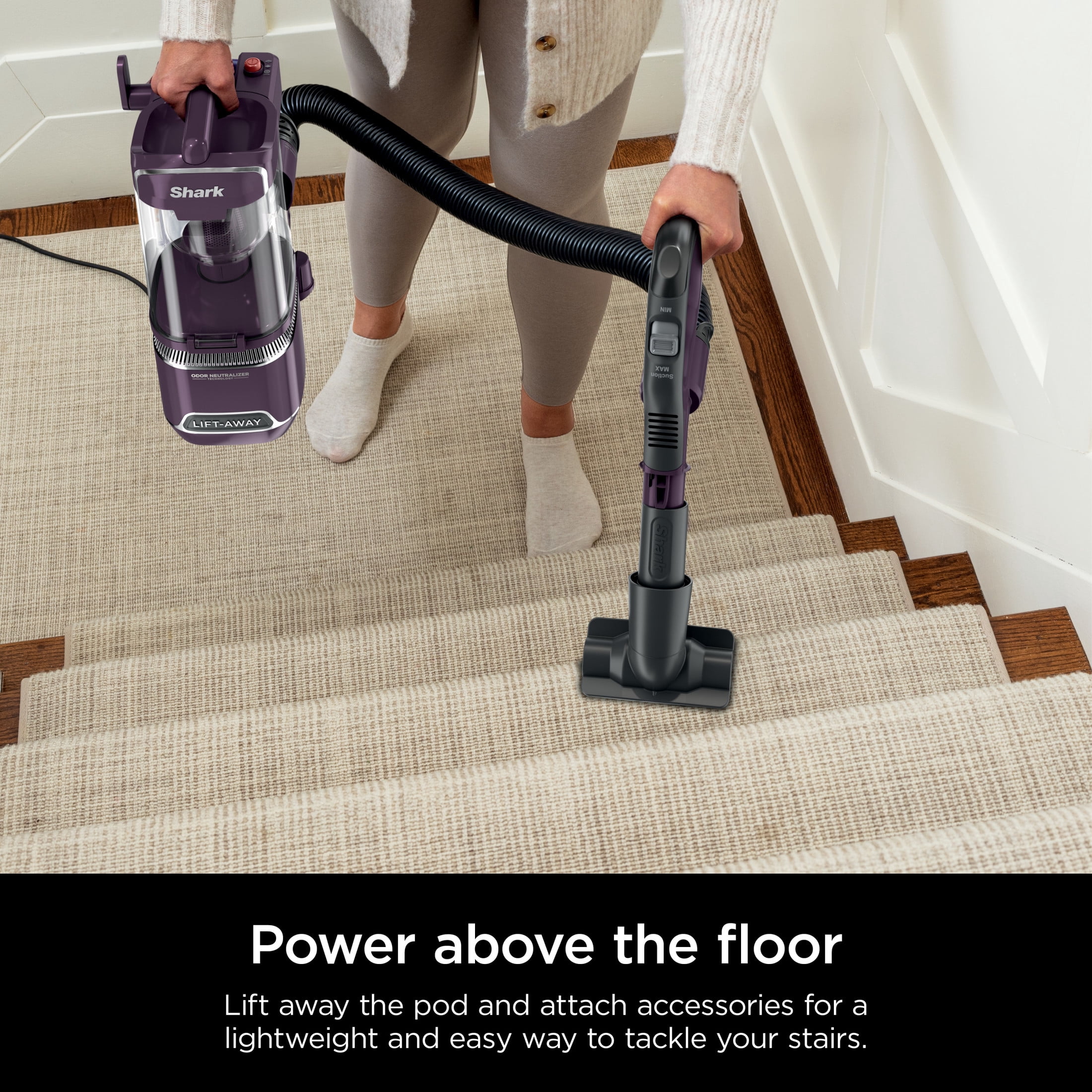 Shark Detect Lift-Away ADV Upright Vacuum, Pet Friendly, Floor Detect, Direction Detect, PowerFins Self-Cleaning Brushroll, LA490 Mauve