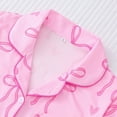 thumbnail image 6 of Pajamas for Women Set Casual Valentine'S Day Bow Print Set with Collar And Short Sleeves Womens Pjs Sets, 6 of 9