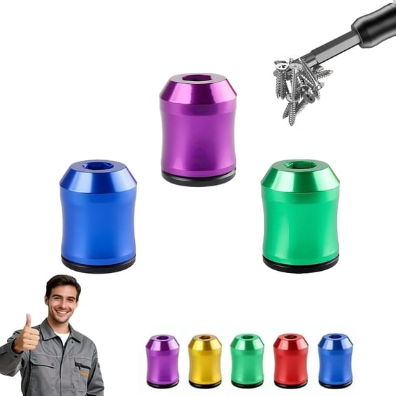 Strong Magnetic Screw Ring - Never Drop Another Screw Again, Universal Magnetic Bit Adapter for Drill, Removable Bit Magnetizer Ring 1/4 inch/ 6.35 mm for Hex Screwdrivers and Power Bits (3Pcs/C)