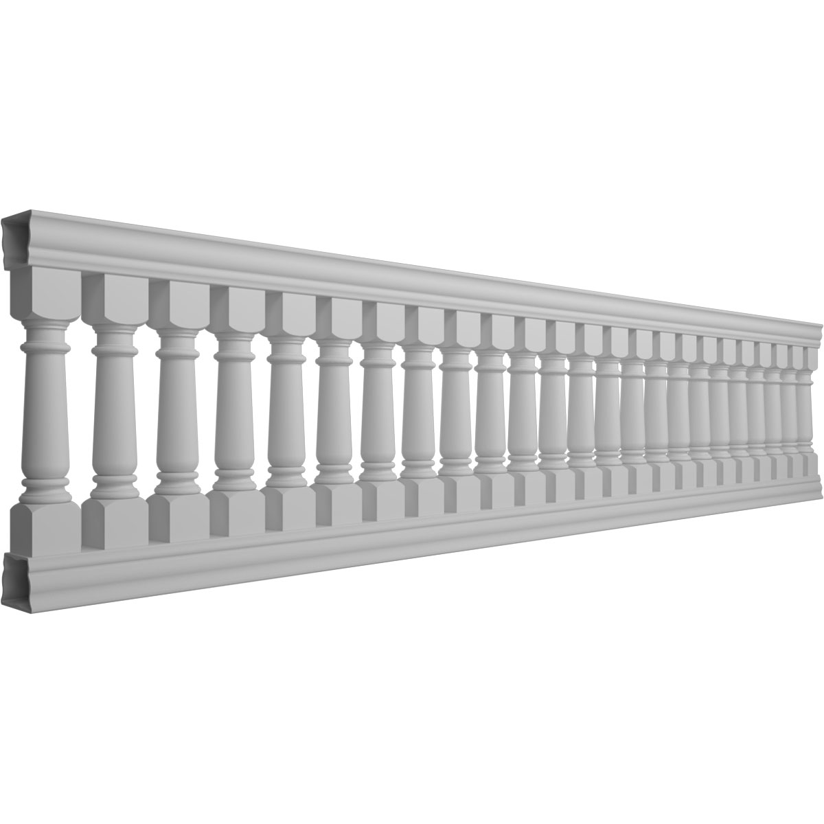 Ekena Millwork 42"H x 15'L Fiberthane Wellington Unassembled Balustrade Railing Kit, Style A (7 5/8" On-Center Spacing to Pass 4" Sphere Code)