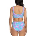 thumbnail image 3 of Kdxio Purple Dragon Scales Print Women's 2 Piece High Waisted Wrap Spaghetti Strap Summer Swimsuit Bikini Set-Small, 3 of 7