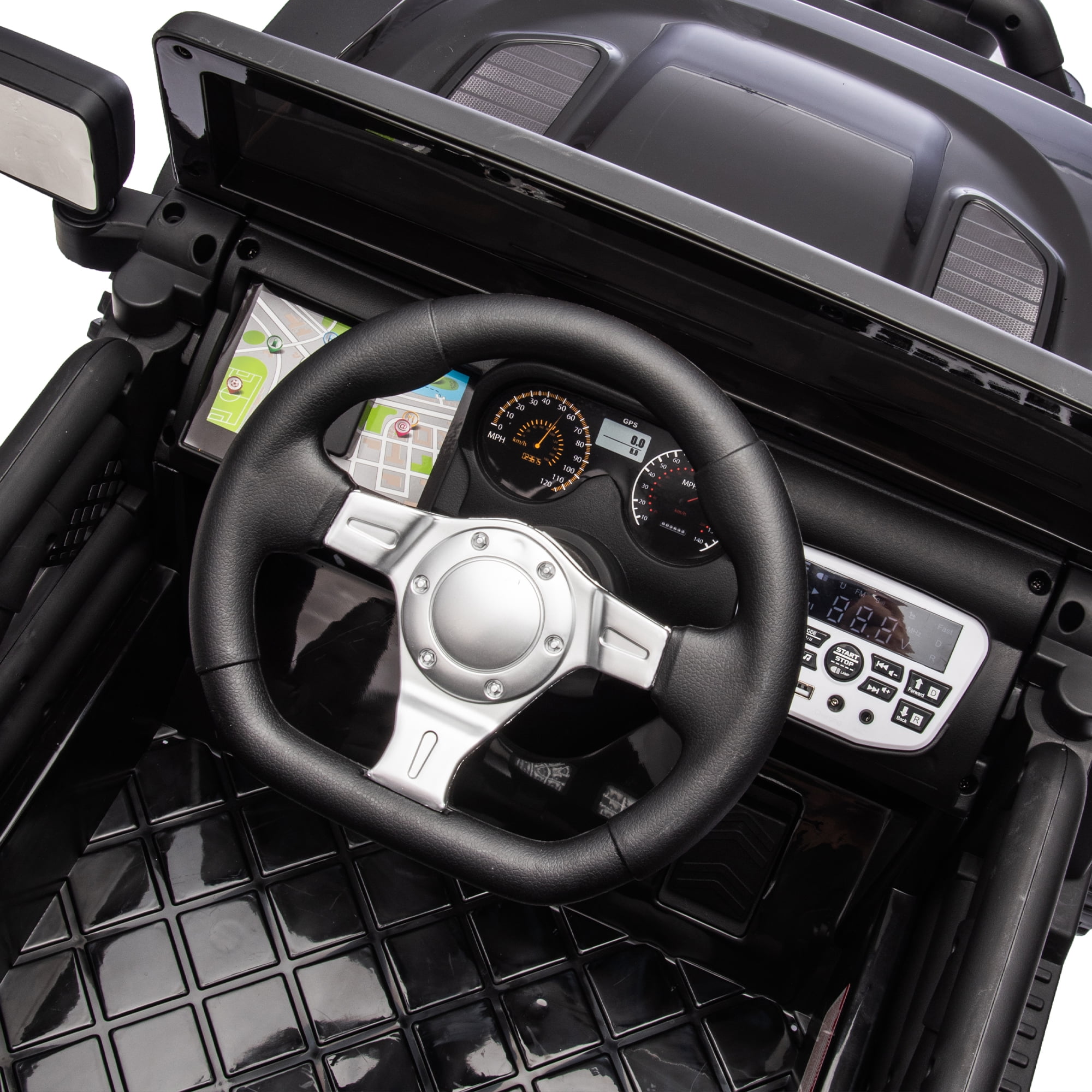 DYNALUNE  24V Kids Ride on Jeep, 400W Battery Powered Car with 4-Wheel Suspension & Music