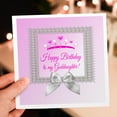 thumbnail image 6 of 3dRose, Princess Crown Silver Frame, Bow, Happy Birthday, Goddaughter, Pink, 1 Greeting Card with envelope, 6 of 6