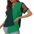 thumbnail image 5 of Itsame Short Shirt Sleeved Tops for Womens New Fashionable T-Shirt Blouses Green Size 2XL, 5 of 5
