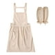 thumbnail image 1 of Delantal de cocina profesional para mujer, con 2 bolsillos, de algodón, ideal como regalo. Beige, 1 of 9