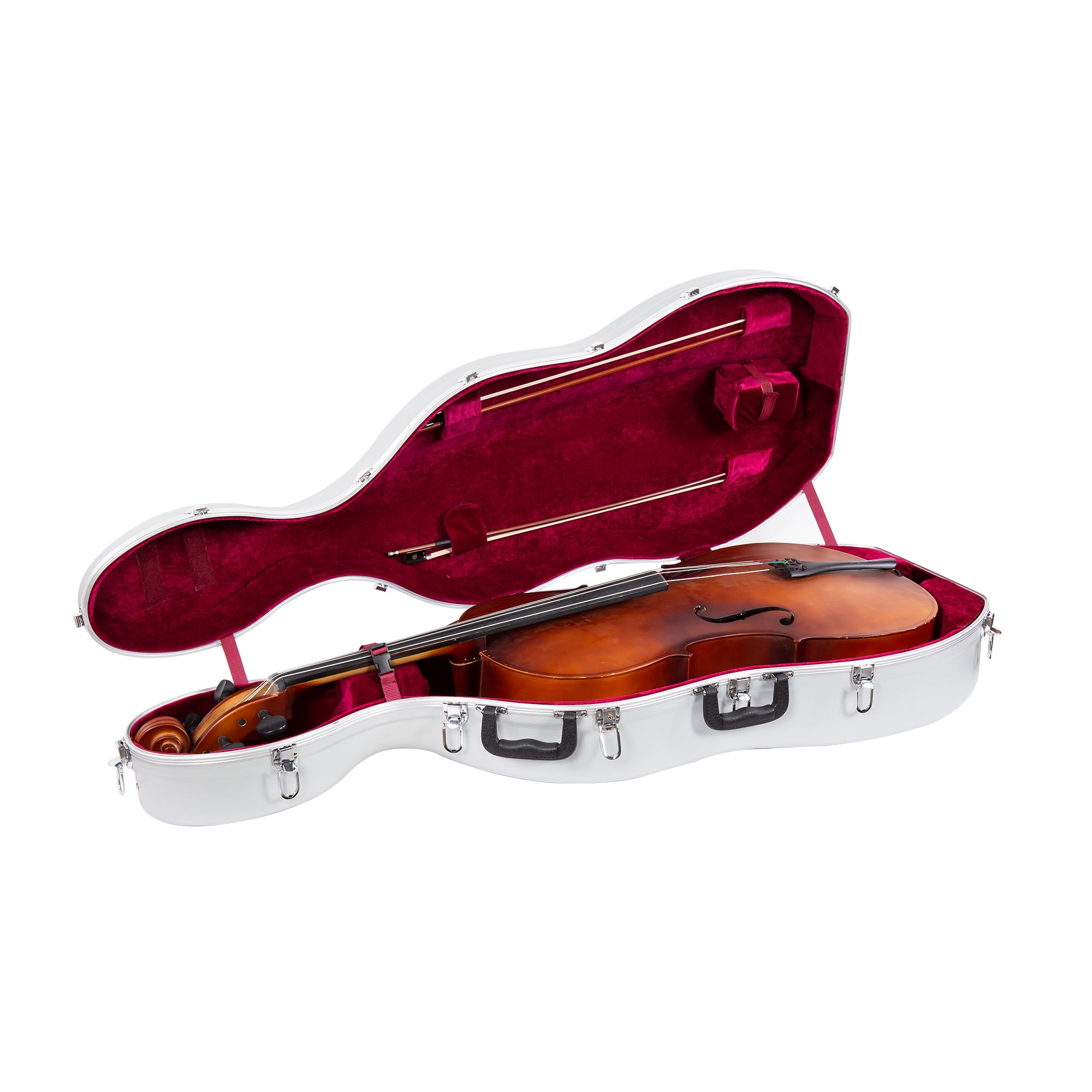 Crossrock Strong Hard Cello Case 4/4 ABS Composite Material with Two Wheels